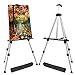 T-SIGN 66 Inches Reinforced Artist Easel Stand, Extra Thick Aluminum Metal Tripod Display Easel 21 to 66 Inches Adjustable Height with Portable Bag for Floor/Table-Top Drawing and Displaying, 2 Pack