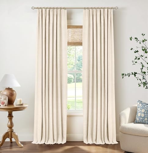 INOVADAY 100% Blackout Curtains for Bedroom, Black Out Curtains 96