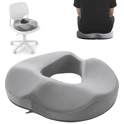 BUERPINKING Donut Kissen–Hämorrhoiden Sitzkissen aus Memory Foam, Ergonomisches Kissen, Sitzring Steißbein Entlastung für Bürostühle, Autos und Rollstühle