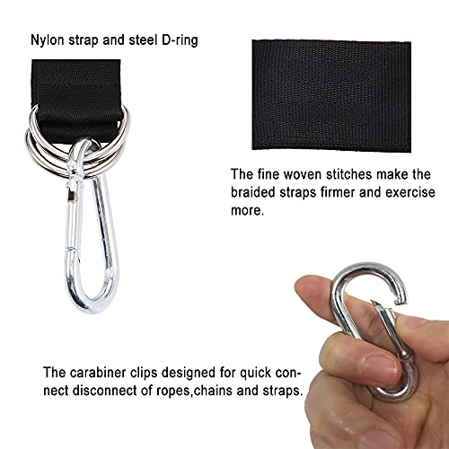 Image of Fitness Abs Straps Pull Up Hanging Straps Ab Slings Straps Abdominal Muscle Training Support Workout Equipment for Pull-Up Workout Gym Perfect for Swing Seat,Plank,Hammock,with 2 Carabiners