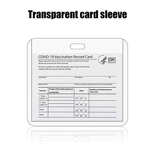 CDC Vaccination Card Protector 4 X 3 Inches Immunization Record Vaccination Cards Holder Clear Vinyl Plastic Sleeve with Waterproof Type Resealable Zip (no Lanyard, 3pcs)