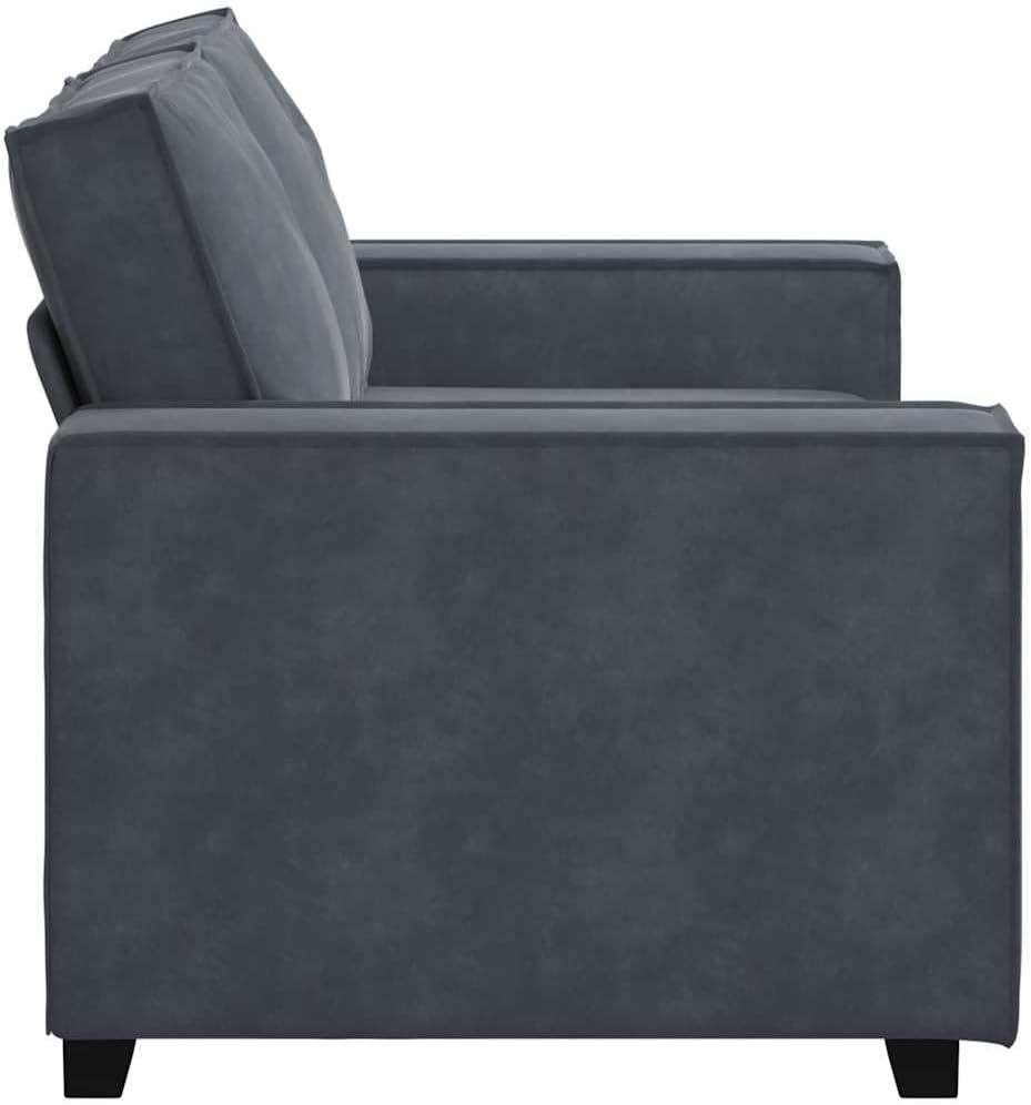 2-Seater Sofa Dark Grey Velvet 47.2 in Width Durable Living Room Furniture