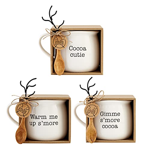 Mud Pie, Gimme, Conjunto de Bastão de Assar de Cacau Quente, Caneca 600 ml | Garfo 13,8 cm