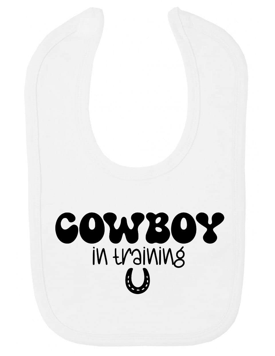 Miammo Cowboy in training [BBY6] cotton baby bib - White
