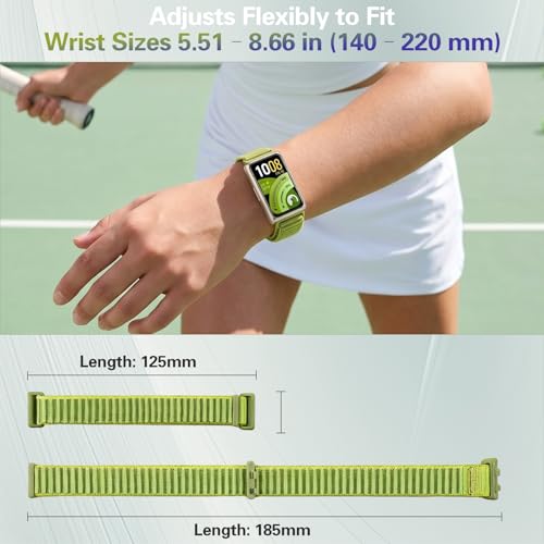 Image of Slim Nylon Watch Strap Compatible with Huawei Band 11 /11 Pro NFC, Nylon Replacement Band with Hook and Loop Fastener, Soft Breathable Lightweight for Women (No Watch)