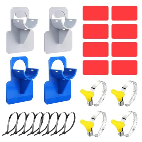 4 PCS Support Tuyau Piscine, Accessoire Piscine Tubulaire, Accessoire de Piscines, Avec des Attaches Câble Et des Colliers de Serrage, Convient Aux Conduites D'eau D'un Diamètre Inférieur À 38 mm/C