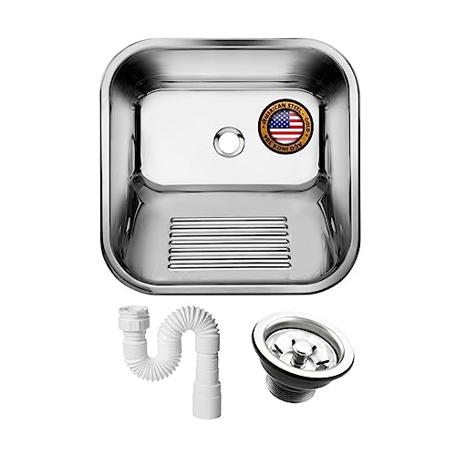 tanque inox polido 40x40x21cm c/válvula