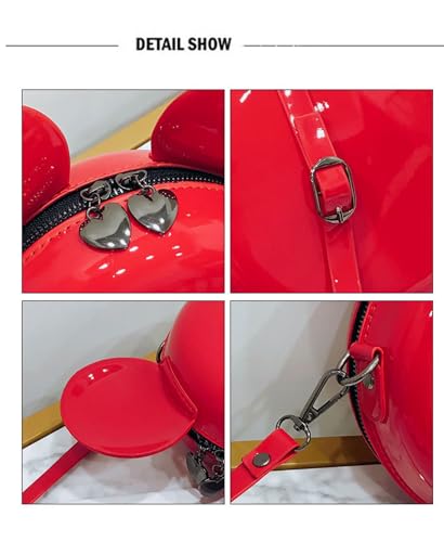 Cute Little Bag Mori-Style Sweet Cartoon Ears Shoulder Bag Funny Ugly Shiny Crossbody Small Round Bag For Women Ladies4