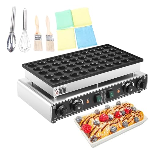 Charocean 50 Holes Mini Pancake Maker Electric Mini Dutch Pancake Maker 1700w Pancake Pan 1.77inch Electric Pancake Machine for Commercial or Home Use