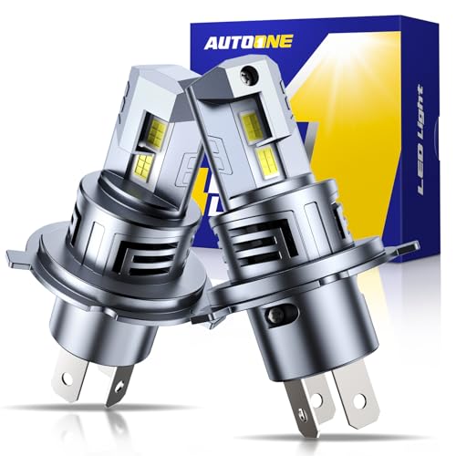 AUTOONE H4 Led Bulbs, 9x Super Bright 6000K White 9003/HB2 Halogen Replacement, IP68, 10YR Lifespan, Pack of 2