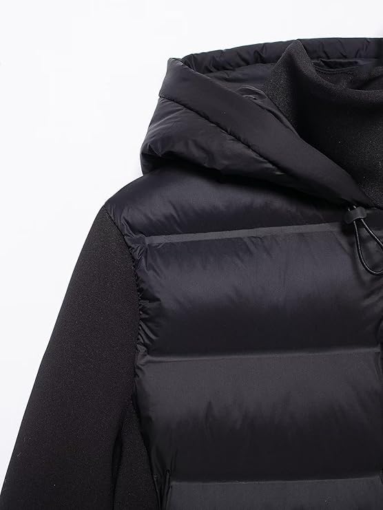 Women's Cropped Jacket Hooded Down Puffer Jackets, Full-Zip Lightweight Quilted Winter Warm Coat3
