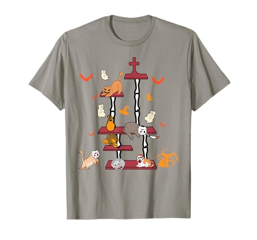 Photo de Horror Movie Cat Playing on Tree Halloween Cat Lover Gift T-Shirt