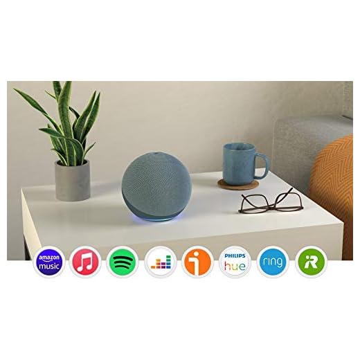 Echo (4.ª generación) | Sonido de alta calidad, controlador de Hogar digital integrado y Alexa | Azul grisáceo