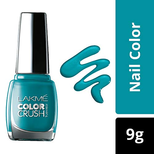 Image of Lakme True Wear Nail Color, Reds & Maroons 401, 9 ml and Lakme True Wear Color Crush Nail Color, Blue 27, 9ml