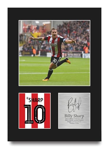 HWC Trading Billy Sharp Sheffield United Gifts Printed Signed Autograph Picture for Football Fans and Supporters - A4 Portrait