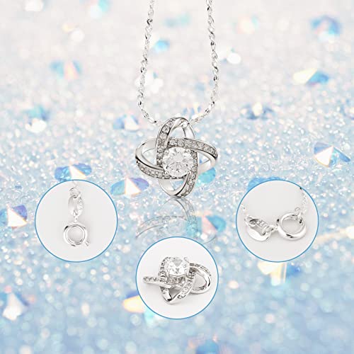 COSTWAY Mother Daughter Necklace Silver Mothers Day Jewelry Birthday Gift with Cards - Image 4