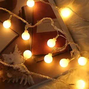 Kaleora USB LED Kugel-Lichterkette, 1,5m Lang, 10 Warmweiße Lichter, 2,4cm Kugeln