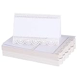 Material: Papier (9 * 6cm) 100 Stk Tischkarten Platzkarten Namenskarten für Geburtstag Hochzeit Taufe Party Weihnachten Namensschild Namenskärtchen Tischkärtchen Sitzkarte (Weiß)