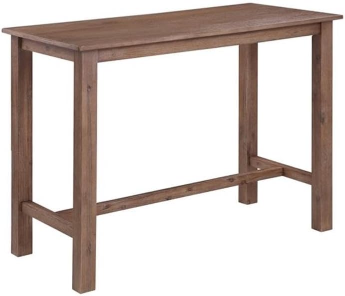 Pemberly Row Contemporary Acacia Wood Pub Table, Barnwood Wire Brush Finish, Rustic Versatile Dining or Accent Table, Seats 4, Durable Frame for Kitchen, Dining Room, Living Room, Workspace Use