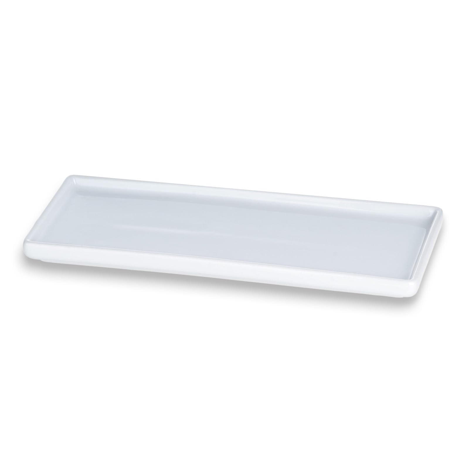 Bathroom Tray Ceramic Vanity Tray Small Trays Bathroom Organiser for Cosmetics Jewellery Soap Perfume Candles Toiletries (23.5 x 9.5 x 1.2 cm)