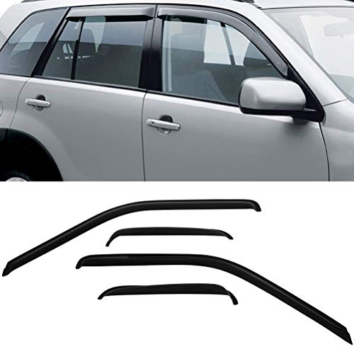 SCITOO Outside Mount Window Visor Deflector Rain Guard Dark Smoke, 4 Pcs Set Fit for 1988-1999 for Chevrolet C1500 by SCITOO - Used condition - Image 5