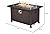 HOMREST 44in Outdoor Propane Gas Fire Pit Table, 50,000 BTU Auto-Ignition Gas Firepit with Glass Wind Guard, Black Tempered Glass Tabletop & Blue Glass Rock, Brown PE Rattan, CSA Certification