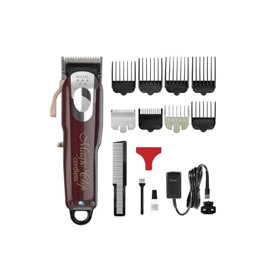 WAHL Clipe mágico sem fio 5 estrelas, kit de corte de cabelo profissional, alavanca cônica ajustável, lâmina de desfiar, sem cordão, suprimentos de barbeiro, Vermelho