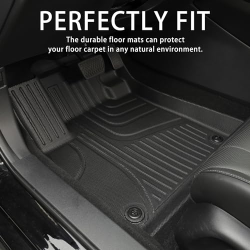 AOMSAZTO Car Floor Mats for Ford Bronco Sport 2021 2022 2023 2024, All Weather Car Floor Mats, 1st & 2nd Row Full Set Rubber Floor Liners, Heavy Duty Anti Skid Car Mats, Black - Thumbnail 2