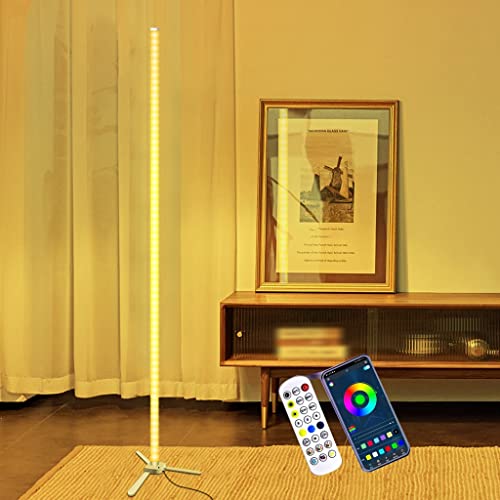 Iluminación aburrida solucionada con la lámpara de pie LED inteligente de colores RGBW.