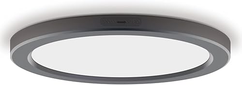 NOVELUX Lámpara de techo de panel redondo delgado con clasificación húmeda, 11 pulgadas, 24 W, 2400 lúmenes, regulable, ultrafina cerca de la