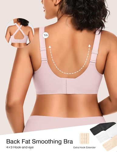 Image of VRVOCIE Wireless Bras for Women No Underwire Crossover V Mesh Seamless Supportive Bralettes Full Coverage Everyday Bra