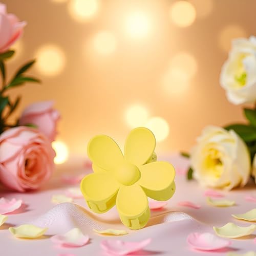 Pinzas para cabello con diseño de flor amarillo miniatura 6