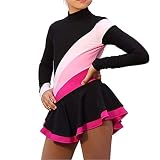 Figure Skating Dress Women, Girls Dance Performance Competition Clothing Dresses Skate Wear Long Sle