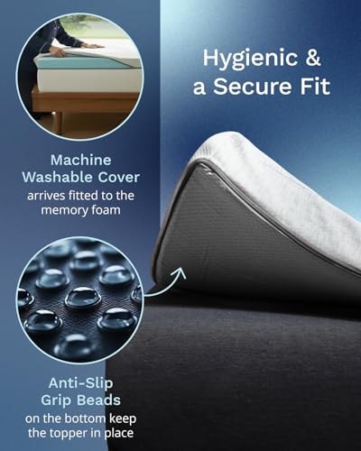 Image of ViscoSoft Dusk 2-Inch Memory Foam Mattress Topper - Twin XL Mattress Topper, Washable Cover, Cooling & Back Pain Relief, CertiPUR-US Performance Tested and Certified Foam