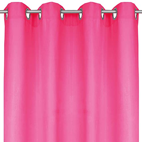 Bestlivings Ellen Rideau décoratif avec œillets, Polyester, rose bonbon, 140 x 245 cm