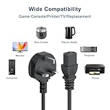 1M/3.3FT UK Plug 13A 250v Power Cable 3 Prong Power Cord for Ps3 Computers,TVs,Monitors,LG LED LCD Smart 1080p HDTV,Samsung,Acer,Epson Printer AC Cable,IECC13 to BS1363 3 Foot Kettle Lead Cord - Image 4