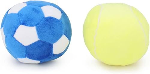 Miniatura 4 de Pelotas interactivas para perros, pelotas chirriantes de felpa para perros, juguete de rugby de fútbol para cachorros, juguetes para deportes en