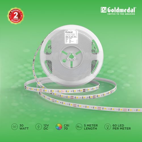 Image of Goldmedal Cripton 4040 30W IP20 5 Meter LED Strip Light for Home Decoration | False Ceiling Light | Decor Lights | Indoor Application | 60 LEDs Per Meter |(Green)-Pack of 2
