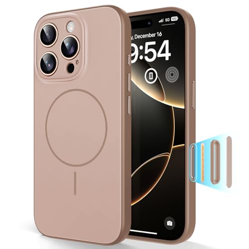 Coque iPhone 16 Pro MagSafe TAURI avec bouton capture photo et protection caméra or