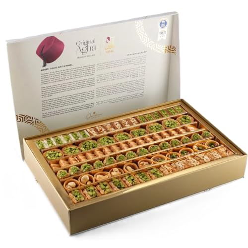 Premium Baklava 750g Gemischte Sorten - Orientalische Süßigkeiten Geschenkbox - Mit Echten Pistazien & Nüssen - Süßgebäck Spezialität & Ben’s Garden Notiz Set