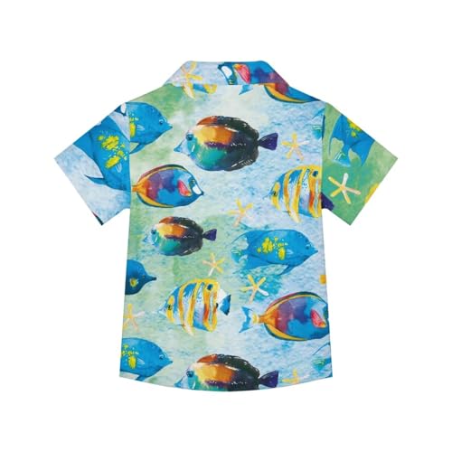 Athletics Boys Short Sleeve Button Down Hawaiian Shirt Tropical Aloha Beach Luau Party Camp Holiday Casual Shirt2
