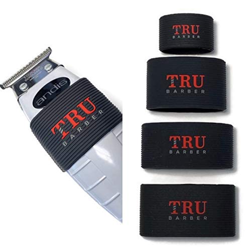 TRU BARBER Clipper Grip Bands 4 PCS, Clipper grips for Barbers, Clipper sleeve for barber tools, Non slip, Heat resistant (Black)