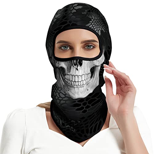 Image of Red Plume 3PCS Balaclava Full Face Mask Ski Mask UV Protection Cover Motorcycle Full Face Mask for Men Women Outdoor Sports