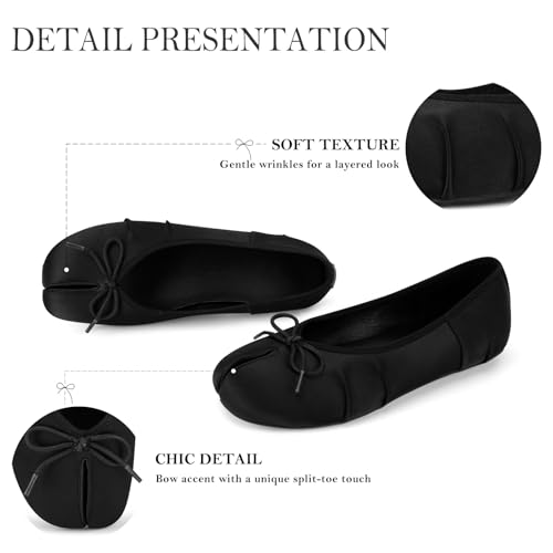 Image of Tabi Shoes Women Split Toe Shoes Wide Width Ballet Flats Comfort Casual Work Shoes for Women Office