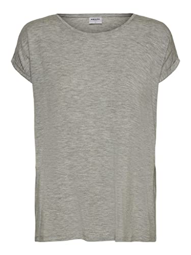 VERO MODA Women's Vmava Plain Ss Ga Noos Top, Grey (Light Grey Melange), S