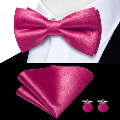 Image of Dubulle Suspender and Bow Tie for Men Paisley Solid Mens Suit Braces Pretied Bowtie and Handkerchief Cufflinks Formal Wedding