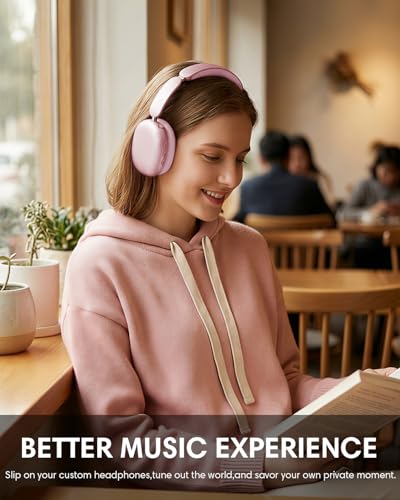 Image of Wentronic Y02 Active Noise Cancelling Wireless Headphones, Pink