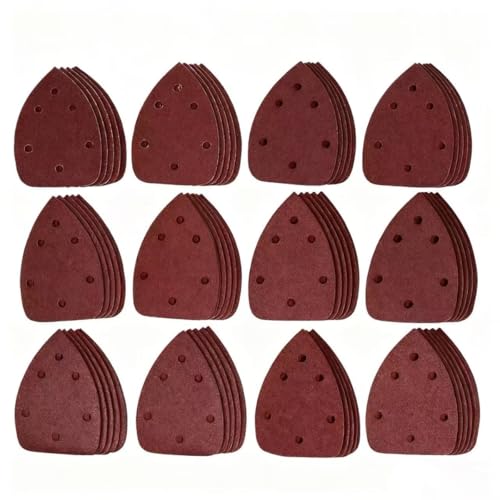 70pcs Sanding Sheets 6 Holes Mouse Sandpaper Sheets Sanding Pads Hook and Loop Mouse Sander Pads 40 60 80 120 180 240 400 Grit Suitable for Detail Palm Sander