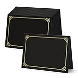 BELLE KR® Black Certificate Holders 8.5 x 11, 30 Pcs - Used as Award Certificate Folders with Gold Foil Border for Letter Size 8.5