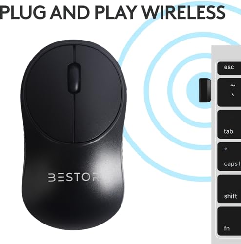 Image of BESTOR Glide 7 Wireless Mouse - 2.4GHz with USB Nano Receiver, 1000 DPI Optical Tracking, Lightweight Gaming Mouse for PC /Laptop